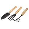 UltraMart Gardening Tools - Falcon Gloves, Flower Cutter/Scissor & Garden Tool Wooden Handle (3pcs-Hand Cultivator, Small Trowel, Garden Fork)