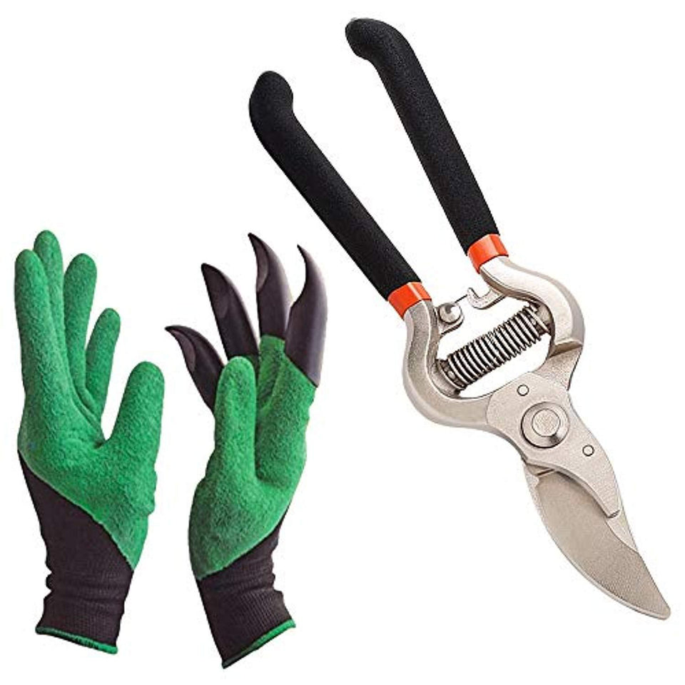 UltraMart Gardening Tools - Gardening Gloves and Flower Cutter/Scissor/Pruners