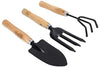 UltraMart Gardening Tools - Flover Cutter & Garden Tool Wooden Handle (3pcs-Hand Cultivator, Small Trowel, Garden Fork)