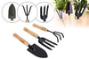 UltraMart Gardening Tools - Falcon Gloves, Flower Cutter/Scissor & Garden Tool Wooden Handle (3pcs-Hand Cultivator, Small Trowel, Garden Fork)