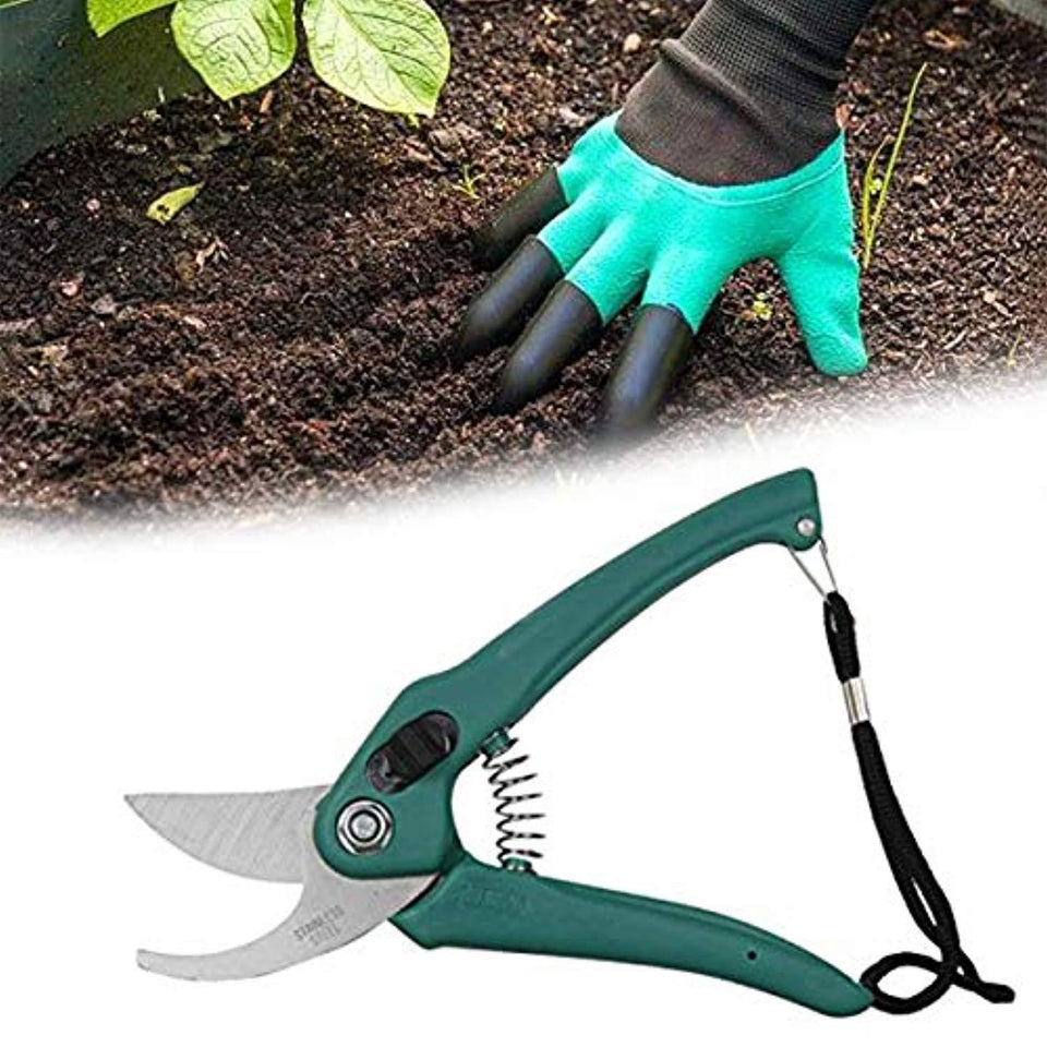UltraMart Gardening Tools - Garden Gloves with Claws for Digging and Planting, 1 Pair Ergonomic Grip, Incredibly Sharp Secateurs
