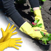 UltraMart Gardening Tools - Reusable Rubber Gloves, Flower Cutter & Garden Tool Wooden Handle (3pcs-Hand Cultivator, Small Trowel, Garden Fork)