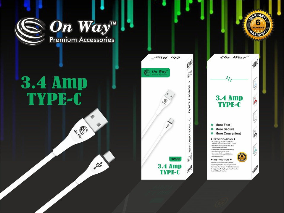 309_Premium 3.4 Amp Fast Charging 1 m USB Type-C Cable